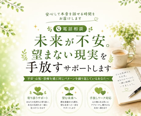 未来が不安。望まない現実を手放すサポートします 不安・心配・恐怖を感じ同じパターンを繰り返しているあなたへ イメージ1