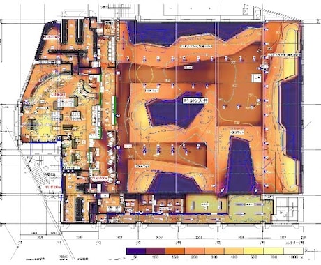 照明の明るさを可視化！照度分布図作ります 明るさ確認・各種申請等に。メーカー混在でもOK！ イメージ1