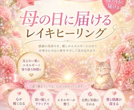 母の日　✿レイキヒーリングをプレゼント✿　します 感謝の気持ちを【7日間癒しのエネルギー】にのせてお届けします イメージ1