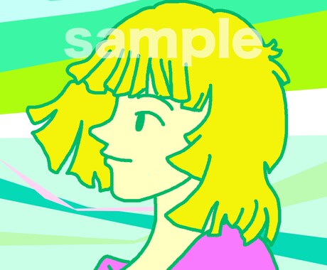 オトナ女子向けの、ひら塗り人物アイコン作成します ☆ポップでカラフル☆キラキラしすぎないテイストです イメージ2