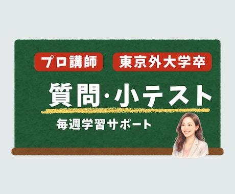 東京外語大卒プロ講師が１か月毎週学習サポートします 質問＋小テストでしっかり身につくコース イメージ1