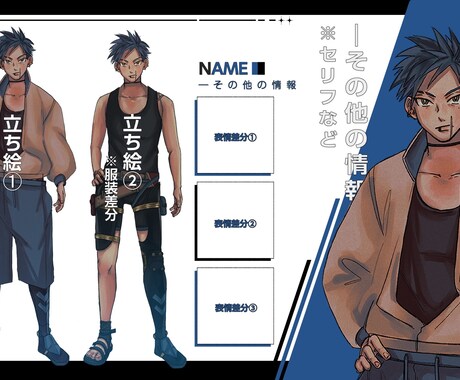 キャラクター立ち絵制作致します あなただけのキャラクターをお仕立ていたします！ イメージ2