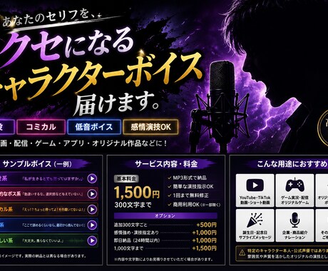 悪役ボイスでセリフを読み上げます あなたのセリフを、クセになる悪役ボイスに イメージ1