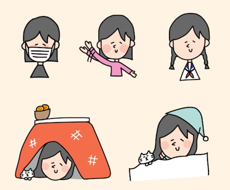 格安【最短即日】ゆるくてかわいいアイコンを描きます 商用ok＊ゆるくてかわいい癒しちびキャラ＊シンプルでシュール イメージ2