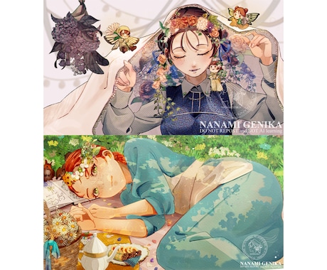 背景込の全身一枚絵★用途に沿ってイラスト制作します 個人観賞・装画・MV・Vtuberイラスト・スチルイラスト イメージ2