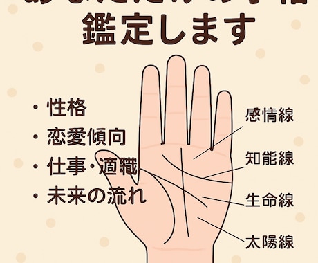 あなたの手に刻まれた“運命の地図”を読み解きます あなたの手相から読み解きます。 イメージ1