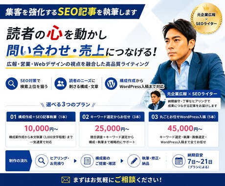 元広報★売上に繋がる高品質SEO記事を作成します 広報・WEB・営業の現場視点で読者の心を動かす集客記事を執筆 イメージ1