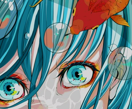 顔アップのイラストを制作します 様々な用途で使用できる鮮やかな色合いのイラスト イメージ2