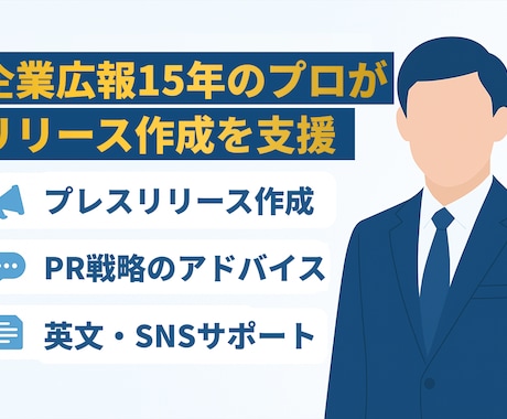 経験15年超の大手広報が本気のリリースを作成します 現役プロが丁寧にヒアリング対応！安価で高クオリティを約束！ イメージ1