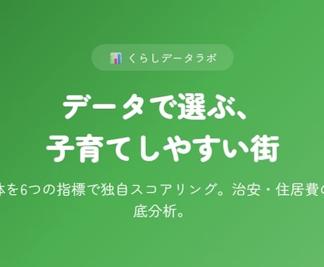 引越し先の子育て環境をデータで比較しますます 通勤先・予算・お子さんの年齢に合わせてオーダーメイド比較 イメージ1