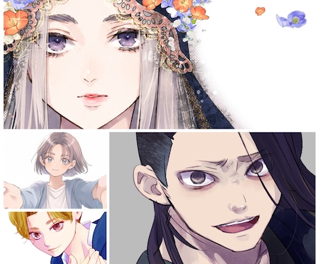 商用・二次OK！アイコンイラスト作成します SNS利用や配信用に。バナー・ヘッダー用画像サイズも指定可 イメージ1