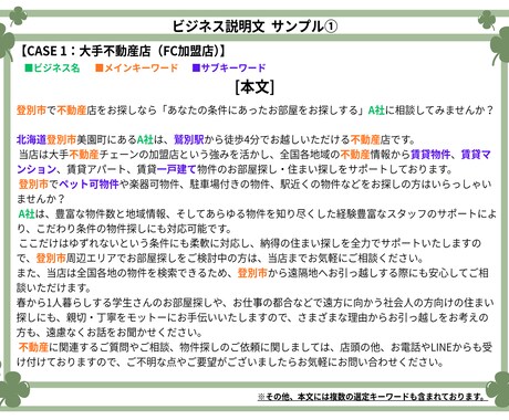 お試し個別施策！MEOに特化した文章を作成します 集客に直結するGoogleビジネスプロフィールの説明文を作成 イメージ2