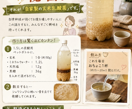 正露丸15錠の僕が翌日手放した！玄米乳酸菌講座ます 毎日１５錠飲んでいた薬を卒業！一番失敗しない黄金レシピを伝授 イメージ2