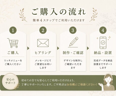 ナチュラル系デザイン制作します サロン・カフェ系デザイン対応します イメージ2