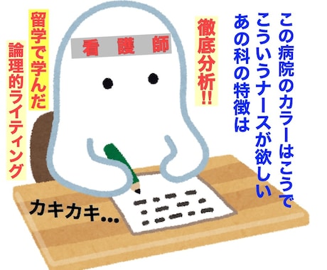あなた専用の看護師転職の履歴書や小論文書きます 書類通過率100%の実績！！”採用したくなる文章”考えます！ イメージ2