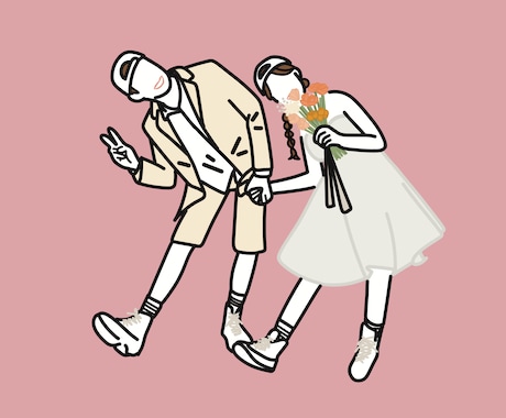 シンプルでおしゃれな線画イラストを描きます シンプルでおしゃれ♡記念日やウェルカムボード、プレゼントに イメージ1