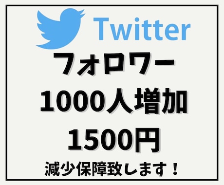 Twitterフォロワーを1000人増やします 他社より高ければご連絡ください！増量してご提供致します！ イメージ1