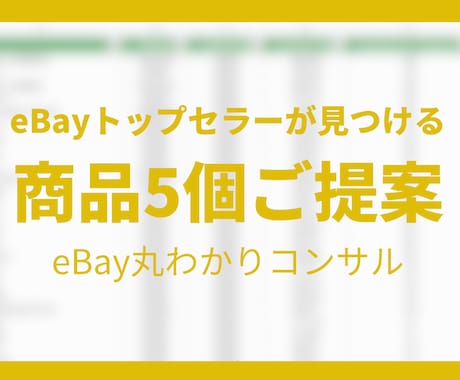 eBayリサーチ代行 商品を5個見つけます あなただけの商品をオーダーメイドで提案 リサーチ過程動画付き イメージ1