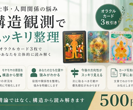 上司はあなたをどう見ている？リーディングします 職場の人間関係や本音がわからない悩みを感情論抜きで整理します イメージ2