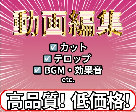 簡単お任せ高品質！動画編集承ります 『シンプルな料金設定で良質な動画制作を！』 イメージ1