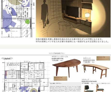 家具のプランニング作ります 家具のサイズ感等をスケッチも入れてご提案します イメージ1
