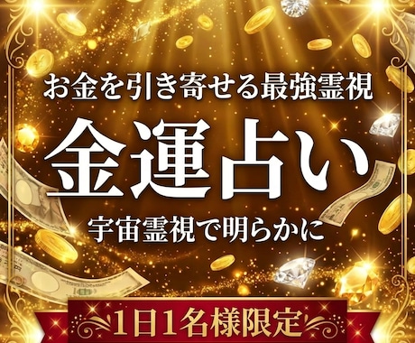 最強金運占い | 霊視でお金を引き寄せます 臨時収入、ボーナス、お小遣い、宝くじ当選、出世を引き寄せます イメージ1