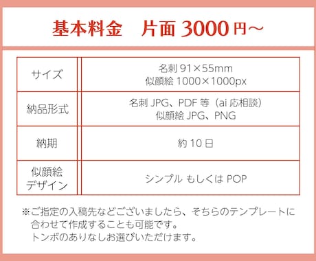タッチが選べる！かわいい似顔絵入り名刺作成します 2名様限定￥3000！似顔絵アイコン+名刺のお得セット♪ イメージ2