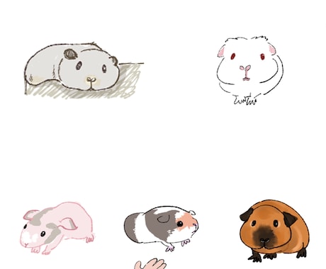 ゆる〜い可愛い動物描きます 色んな動物をゆるく可愛く小さく描きます♡ イメージ2