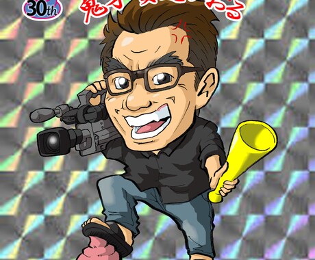 ビックリマンシール風　似顔絵　お描きいたします シール印刷サポートいたします♪ イメージ1