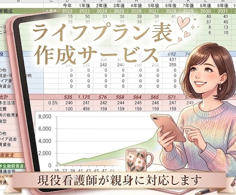 現役看護師FPがライフプラン作成＆相談にのります 夜勤・キャリアの不安を解決！貯める・使うを楽しむ個別シート イメージ1