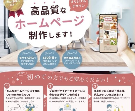 デザインから作成、SEO対策まで一括して行います イメージ1
