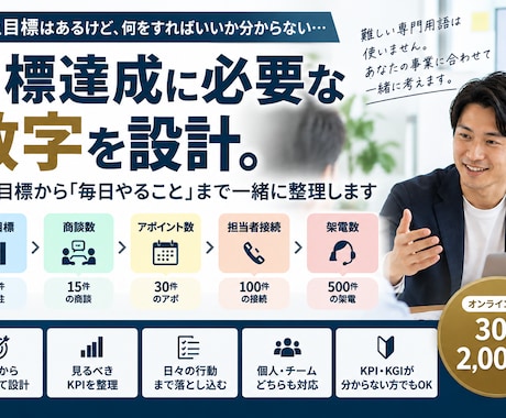 売上目標から「毎日やること」を30分で整理します イメージ1