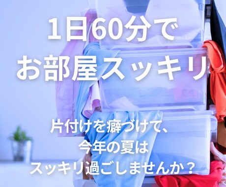 1回60分で、お部屋スッキリさせます 1回60分で、あなたにあった断捨離の判断基準も教えます イメージ1