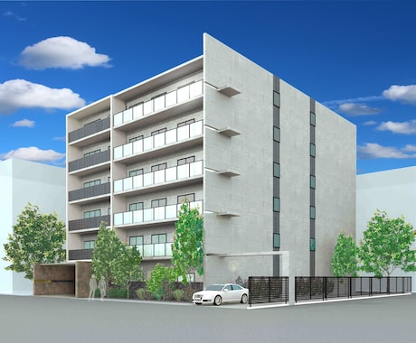 建物外観パース作成致します 建築プレゼンや物件説明に使用するパースを作成致します イメージ2