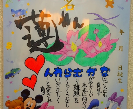 赤ちゃんの命名を描きます 今流行りのネームポエムとイラスト付き イメージ1
