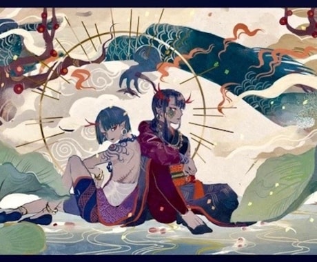 中華系の華やかなイラストを制作します 中華系の描きこんだ華やかな1枚絵を制作いたします イメージ2