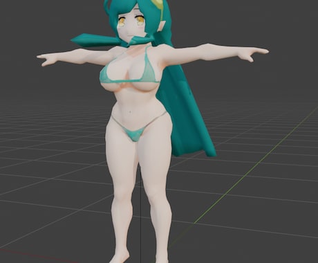 Blenderで3Dキャラクターを制作いたします アニメ調中心，Mixamo対応リグ・ウエイト付けまで対応 イメージ2