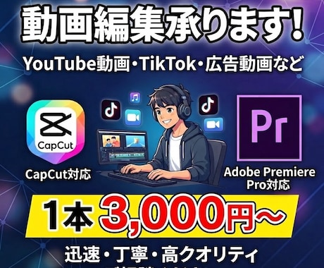 高いクォリティで縦動画・横動画の編集します イメージ1