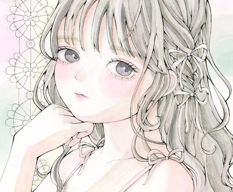 もっちりとしたかわいい女の子のアイコンを描きます 繊細で柔らかいアナログイラストの雰囲気がお好みの方へ イメージ2