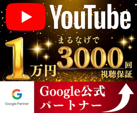 1万円※YouTube動画の再生回数増加させます リアル視聴者の再生回数を3,000回広告を使って増やします