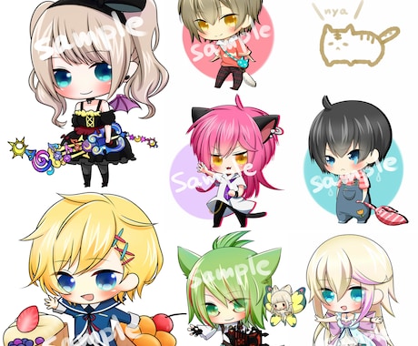 あなただけの チビキャラアイコン描きます ★アイコンにしやすい上半身のアップver.追加しました！★ イメージ1