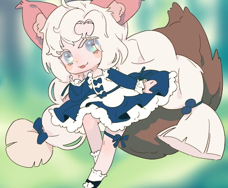派手なロリータ服の可愛いミニキャラクターを描きます 国内外で経験がある現役イラストレーターが描きます！ イメージ1