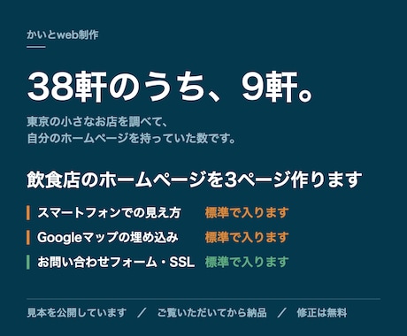 飲食店の集客ホームページを3ページ作ります イメージ1