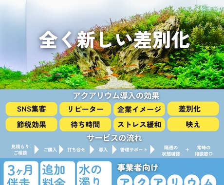 事業所へのアクアリウム導入･管理をサポートします 水中環境の安定まで3ヶ月伴走＆追加料金無しで安心です！ イメージ1