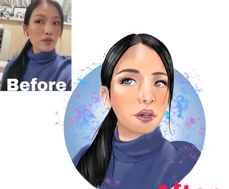 リアルでオシャレな似顔絵イラストお描きします SNSのプロフィール画像やアイコン、プレゼントにも♪ イメージ2
