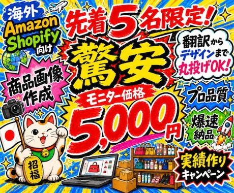 爆速納品＆丸投げOK！売れる海外EC画像を作ります 先着5名特別価格！翻訳からデザインまで丸投げOKのプロ品質！ イメージ1