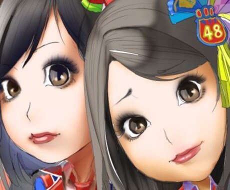 SD似顔絵キャラ_(女子のみ)描きます ツイッター_キャス画_ユーチューブ_AKB_アイドル生誕祭 イメージ1
