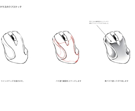 スケッチの描き方のコツを解説致します ラフスケッチ～レンダリングまで イメージ2