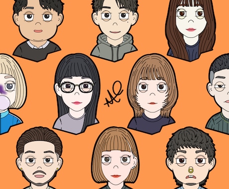 最短１日！おしゃれな似顔絵イラスト描きます お写真・顔画像を元に、似顔絵イラスト・アイコン描きます！ イメージ1