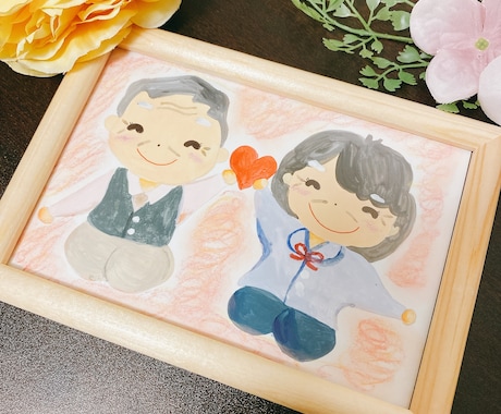素敵な笑顔の写真を葉書サイズのイラストにします 希望があれば大きさ、素材ご要望にお応えします イメージ2